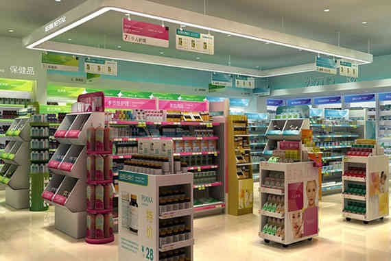 廣州展廳設(shè)計公司海王星辰終端形象藥店裝修設(shè)計